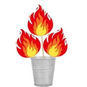 12Pcs Fire Flame PriNst Centerpiece Sticks Flame Theme Centerpieces for Table Fire Flame Birthday Party Decorations for Firefighter Birthday Fire Truck Theme Party Supplies