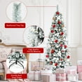 thumbnail image 2 of Patiojoy 7FTSlim Pencil Tree Hinged Artificial Christmas Tree W/627 Branches Tips, 2 of 9
