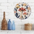 thumbnail image 3 of Yayeee 10" Wall Clock Battery Operated Quartz Round Silent Non-Ticking Home Decor, White Mushroom, 3 of 6