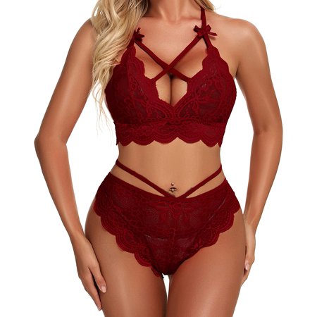

CLEARANCE Sale! Women Lingerie Set Lace Bralette and Panty Set Strappy Lace Lingerie