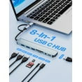 thumbnail image 3 of Adaptador multipuerto USB C/USB Hub, concentrador USB 3.0 de aluminio 8 en 1, divisor USB con lector de tarjetas SD/TF, 1 x USB 3.0, 3 x USB 2.0, 1 x USB C y salida de audio de 3.5mm para  Pro, 3 of 8