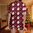 thumbnail image 5 of Tnhcen Women's Christmas Pajamas Set 2-Piece Holiday Pajama Shorts Set Short Sleeve Pajamas for Women Santa Print Sleepwear Womens Pajama Set with Pocket, 5 of 9