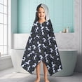 thumbnail image 6 of Dark Cartoon Unicorn Leaf Pattern Hooded Bath Towel，60"x35" for Ages 3 To 12 Kids, Quick Dry Lightweight Soft Microfiber Hood Beach Towel Cover Up for Kids, 6 of 7