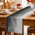thumbnail image 5 of Black Grey Ombre Table Runner - 108 Inch Long Coastal Beach Modern Abstract Art Cotton and Linen Blended Dress Scarves Farmhouse Table Runner for Kitchen Dining, Coffee Table, 13" x 108", 5 of 8