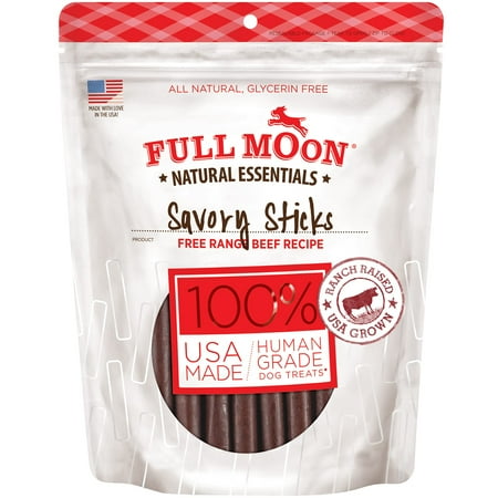 UPC: 0072745976483 | Full Moon All Natural Human Grade Dog Treats Essential Beef Savory Sticks 14 Ounce