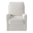 thumbnail image 3 of CorLiving Jasmine Plush White Boucle Fabric Swivel Manual Recliner Chair, 3 of 10