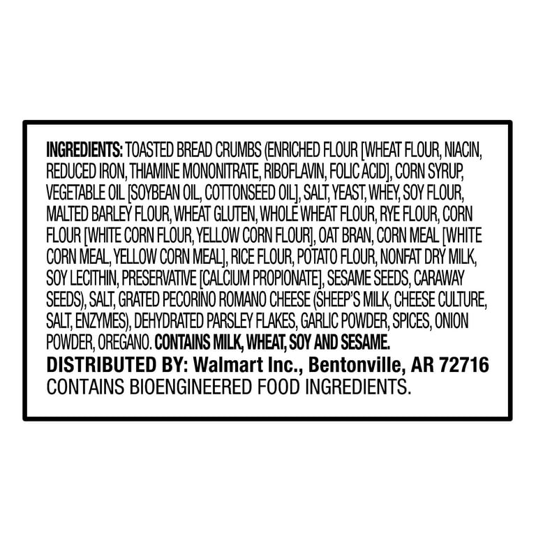 Great Value Italian Style Bread Crumbs, 15 oz