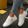 thumbnail image 3 of Rokment Women's Canvas Low Top Fashion Sneakers Vintage Classic Denim Walking Flat Stylish Casual Walking Skate Tennis Shoes White Size 7.5, 3 of 6
