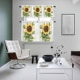 thumbnail image 5 of Summer Flower Kitchen Curtains Valances and Tiers Set of 3 Yellow Sunflowr Leaf Vintage Plant Tier Curtains and Valance with Rod Pocket for Small Windows, 27.5"x36", 5 of 9