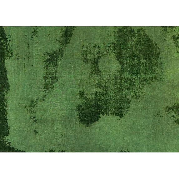 Ahgly Company Indoor Rectangle Abstract Green Modern Area Rugs, 7' x 9'