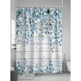thumbnail image 5 of Fsddascl Blue Eucalyptus Leaves Shower Curtain Set - Long 72" x 84" Washable Bathtub Curtain with 12 Hooks, Watercolor Plants Floral Wooden Waterproof Fabric Stall Shower Curtains for Bathroom, 5 of 6