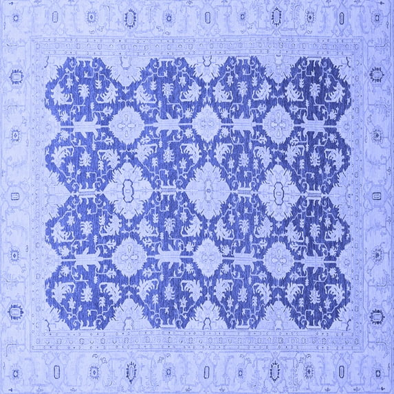 Ahgly Company Indoor Square Oriental Blue Traditional Area Rugs, 5' Square