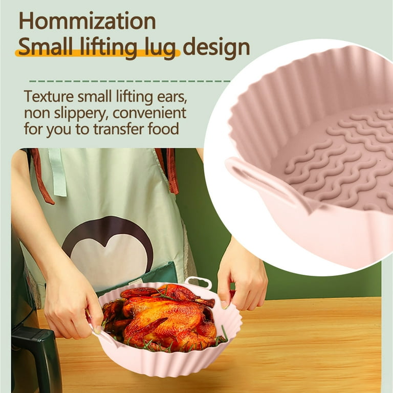 TUTUnaumb Hot Sale Air Fryer Silicone Pot Air Fryer Silicone Baking Pan Air  Fryer Tray Home Supplies for Indoor & Garden-Pink 