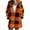 Orange, variant on Winter Coats for Women Bmawag Fashion Womens Plaid Warm Faux Coat Jacket Winter Zipper Long Sleeve Outerwear Gifts for Women on Clearance S-2XL