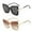 Black/Brown 2 packs, variant on Ginsiom Trendy Oversized Square Sunglasses for Women Cat Eye Butterfly Womens Sun Glasses