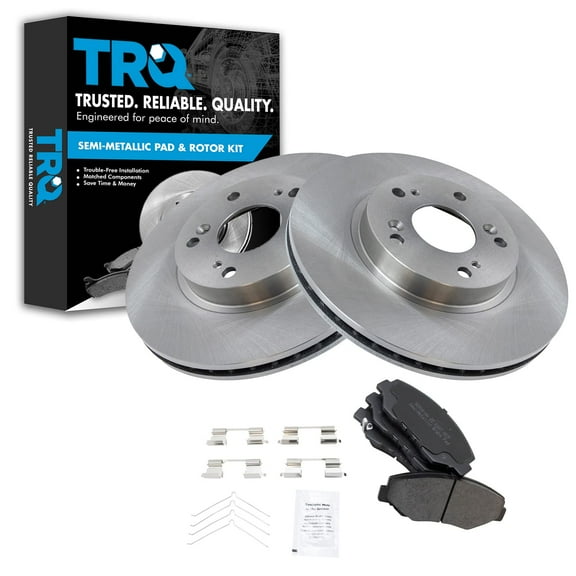 TRQ Front Brake Pad & Rotor Kit Brake Pads Brake Rotor Semi-Metallic Fits Select 2002-2004 Honda CR-V