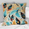 thumbnail image 2 of Designart "Bohemian Eclectic Feathers in Yellow and Blue" Boho Printed Throw Pillow, 2 of 5
