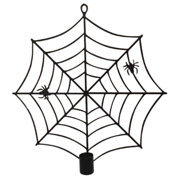 Virelaxpo Halloween Spider Web Wall Mounted Candle Holder Metal Decorative For Party Porch Entryway