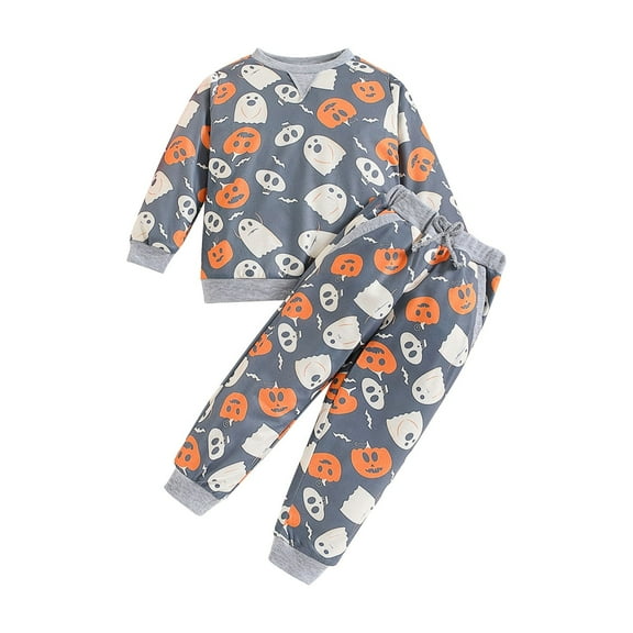 Mercatoo Toddler Boys and Girls Halloween Clothes Long Sleeved Hoodie and Trousers 2Pcs Set My First Halloween Outfit