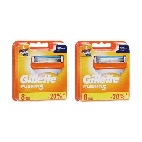 Gillette Fusion5 Manual Regular Refill Blade Cartridges, 8 Count (Pack of 2)