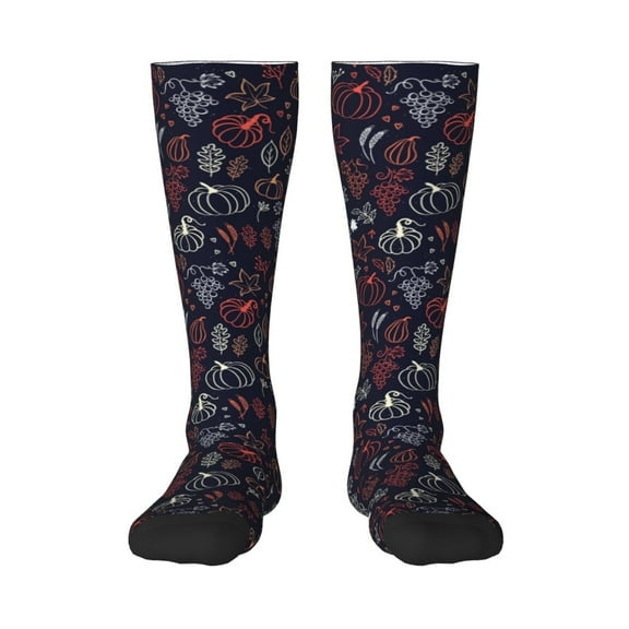 Fotbe Thanksgiving print Women's Men's Novelty Crew Socks Cotton Socks Knee High Socks for Walking,Running,Nurses,Pregnancy
