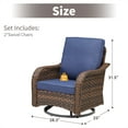 thumbnail image 2 of Planntonneo Patio Outdoor Swivel Rocking Chairs Set of 2 with Blue Cushions, Wicker Patio Furniture for Deck, Porch, Balcony, 2 of 9