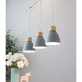 thumbnail image 4 of FSLiving 3-Lights J-Type Track Lights Dimmable Track Mount Pendant Lighting Fixtures w/ Macaron Aluminum Shade Customizable - Bulb Not Included (Grey), 4 of 7