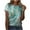 Green womens tops summer, variant on USSUMA Summer Tops For Women Fashion Shirts Women's Summer Round-Neck Short Sleeve Plus Tunics Print Casual T-shirt Blouse Ladies Tops Trendy