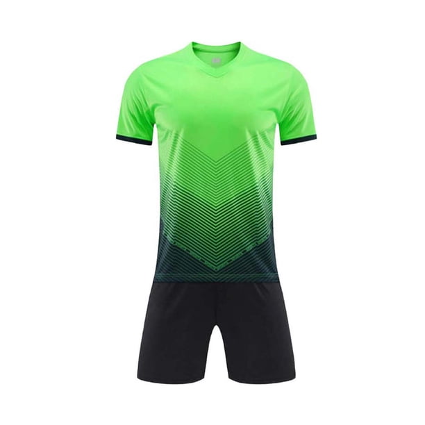 Odeerbi Niños Niñas Malla Rápido Seco Uniforme de Fútbol Set Gradiente Camiseta Shorts Respirable Ropa Deportiva Atlética Para 5-15 Años