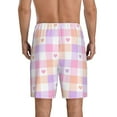 Coaee Heart Buffalo Plaid Men's Pajama Pants, Pajama Boxer Shorts with