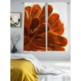 thumbnail image 4 of Sheer Curtains 72 Inches Long, Burnt Orange Light Filtering Window Curtains for Living Room, Sparkle Gold Stained Floral Flower Art Rod Pocket Voile Sheer Curtain Drapes, 52"W x 72"L, 2 Panels, 4 of 8