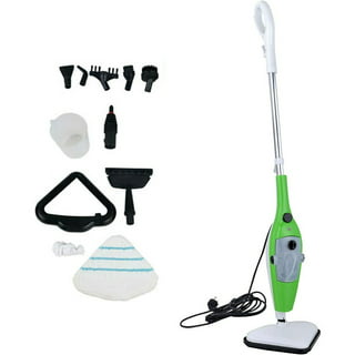 HOMCOM Steam Mop Cleaner for Laminate, Hardwood, Tiles and Carpet, 10–In-1  Multi-Purpose Floor Steamer for Kitchen, White/Grey