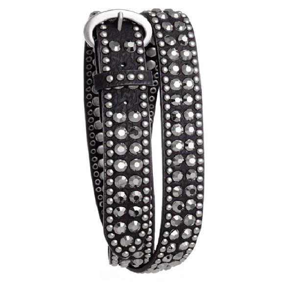 Nomad Creek Women's Rhinestone Studded Leather Belt