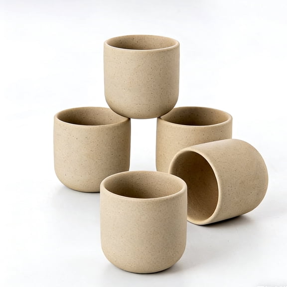 Set Of 5 Ceramic Demitasse Cups 4 Oz Double Espresso Shot Cups Small Coffee Tea Cups Espresso Accessories