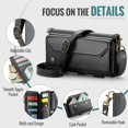 thumbnail image 6 of TECH CIRCLE for Samsung Galaxy S25 Ultra Case, Women men Multi-Function Wallet Case with Stand RFID Blocking Featuring Magnetic Closure Zipper S Pen Holder includes Shoulder Strap Wrist Strap,Black, 6 of 7