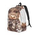 thumbnail image 1 of Adobk C Print Canvas Backpack, Adjustable Shoulder Straps Large Capacity Stylish Design for School, Travel, Office-Medium, 1 of 5