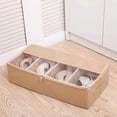 thumbnail image 2 of Fdelink Home Textile Storage Transparent Shoe Box Storage Box Space Saving Bed Bottom Shoe Cabinet Household Proof Shoe Organizer Khaki, 2 of 4