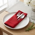 thumbnail image 4 of Unique Bargains 12 Pack Washable Polyester Cloth Napkins for Dining Wine Red 17"x17", 4 of 6