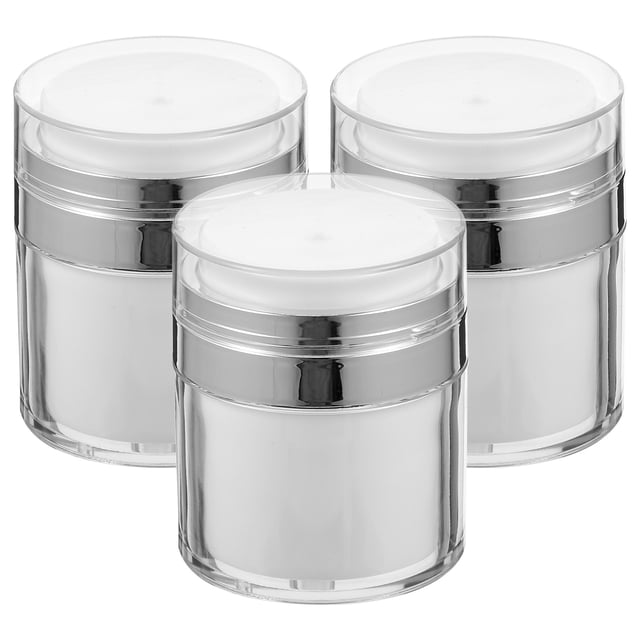 3Pcs Practical Airless Pump Jars Empty Lotion Bottles Facial Cream Containers