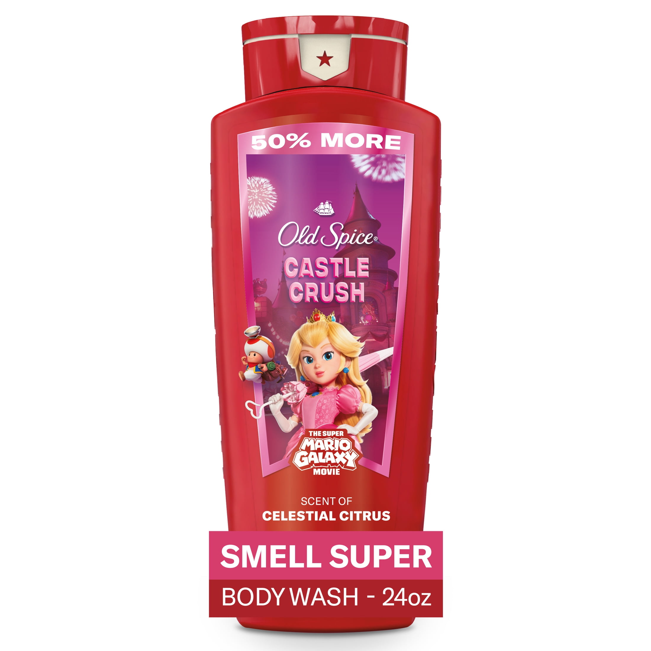 (2 pack) Old Spice Body Wash for Men, Castle Crush, Scent of Celestial Citrus, Old Spice x The Super Mario Galaxy Movie, 24 fl oz