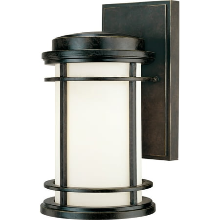 Stained Glass Outdoor Wall Lights Dolan Designs 9103 Craftsman / Mission 1-Light Outdoor Wall Sconce with Satin White Glass ()