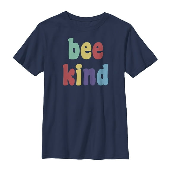 Boy's Lost Gods Bee Kind Colors Graphic Tee Navy Blue Small