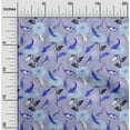 thumbnail image 2 of oneOoneCottonPoplinGrayishPurpleFabricAsianJapaneseKoiFishWithFloralSewingFabricByTheYardPrintedDiyClothingSewingSupplies42InchWide, 2 of 4