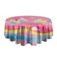 thumbnail image 5 of Colorful Cloud Star Pattern Round Tablecloth 60"x60",Wrinkle Wipeable Table Cloth for Kitchen Dining Room Picnic Patio Party, 5 of 6