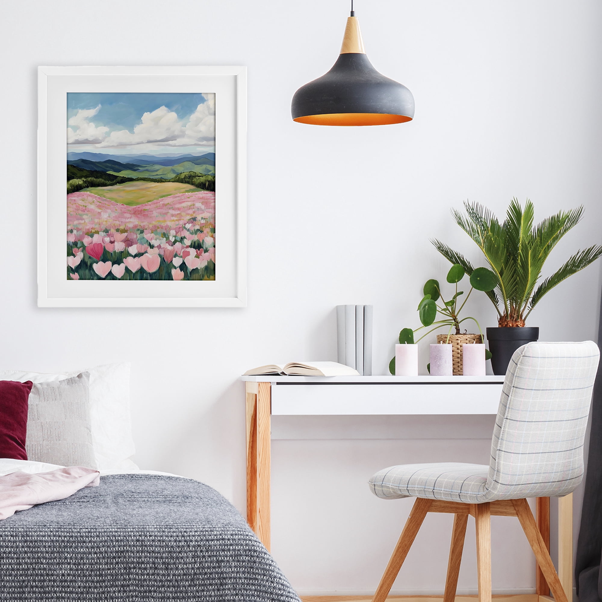 Stupell Industries Blush Pink Poppy Field White Framed Print Under Glass, design by The Prints Vibe