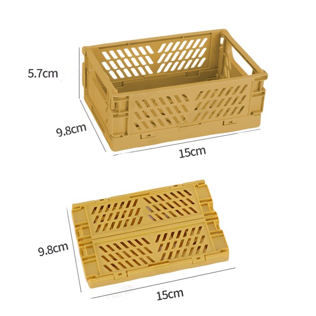Cesta de almacenamiento de plástico plegable creativa, cesta multifuncional para aperitivos de escritorio, caja de almacenamiento para la cocina, el refrigerador y la sala de estar