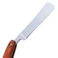 thumbnail image 4 of Navajas de afeitar de acero con borde plegable Vintage de Metal, cuchillo de afeitar, afeitadora de bigote con mango de madera para salón de peluquería, 4 of 5
