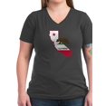 thumbnail image 1 of CafePress - CALI STATE W BEAR T Shirt - Women's V-Neck Dark T-Shirt, 1 of 1
