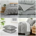 thumbnail image 3 of Southshore Fine Living, Inc. Pinch Pleated Pinktuck Twin Size Duvet Cover Bedding Set, Steel Grey, 3 of 9