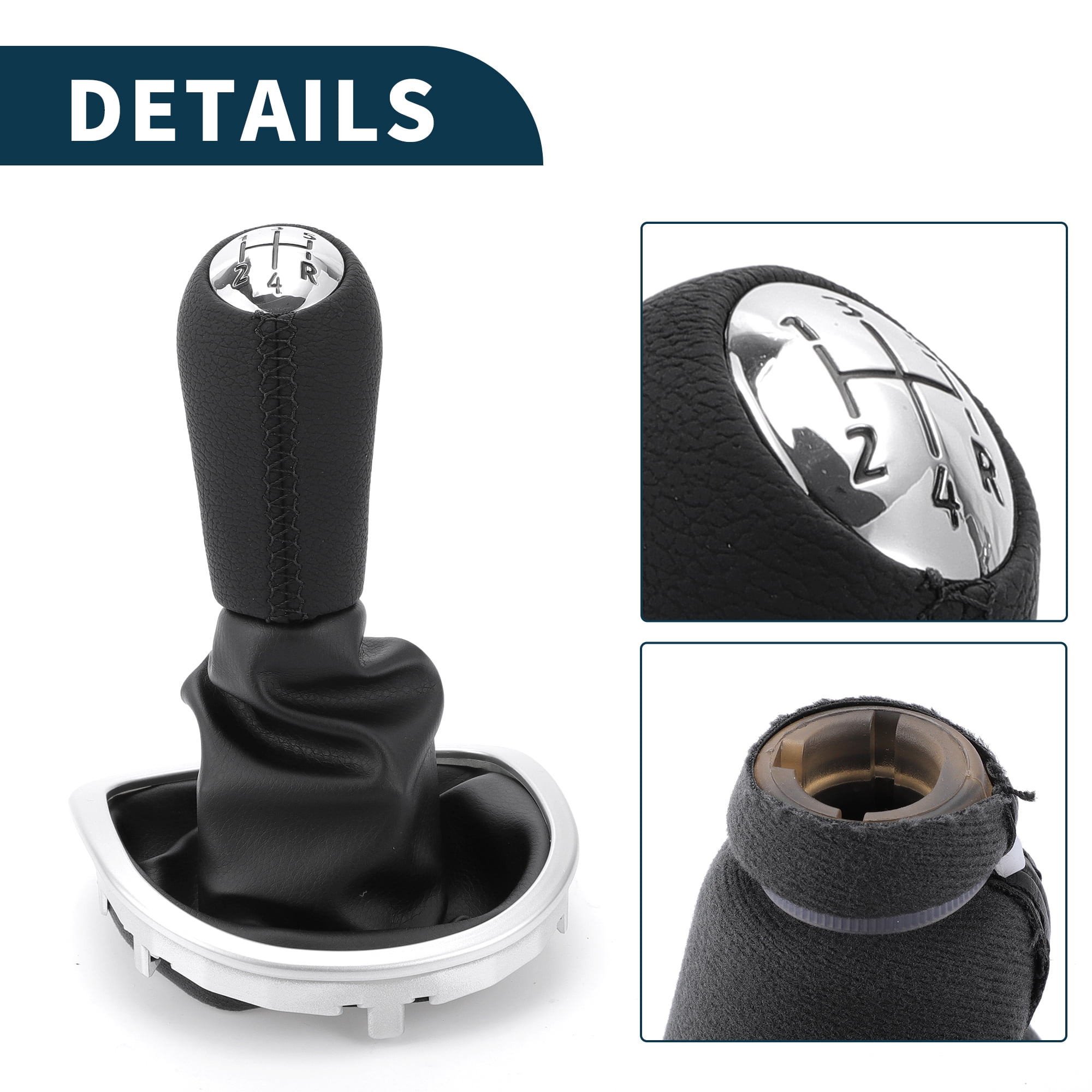Unique Bargains Gear Shift Knob with Cover 5 Speed Manual Stick Shifter Knob for Renault Clio 2005-2014 Plastic Black